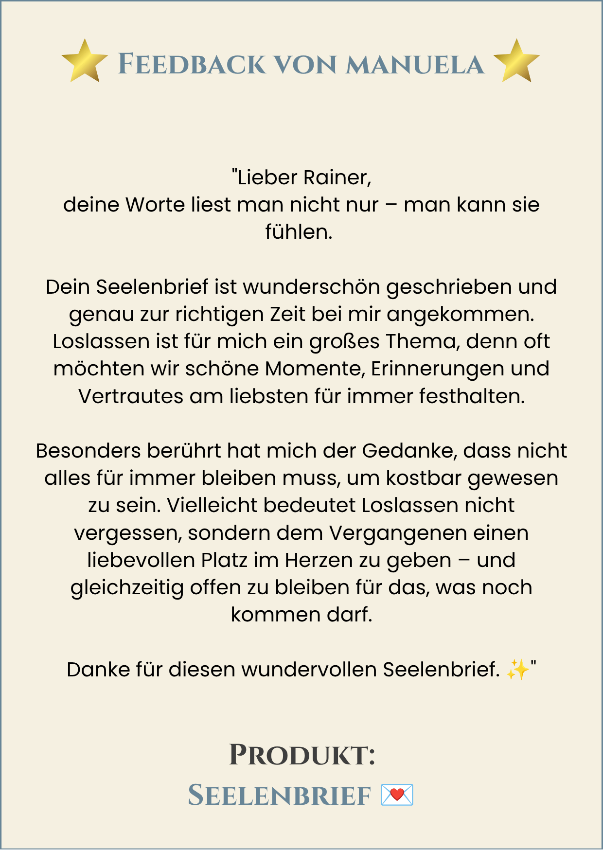 Feedback von Manuela